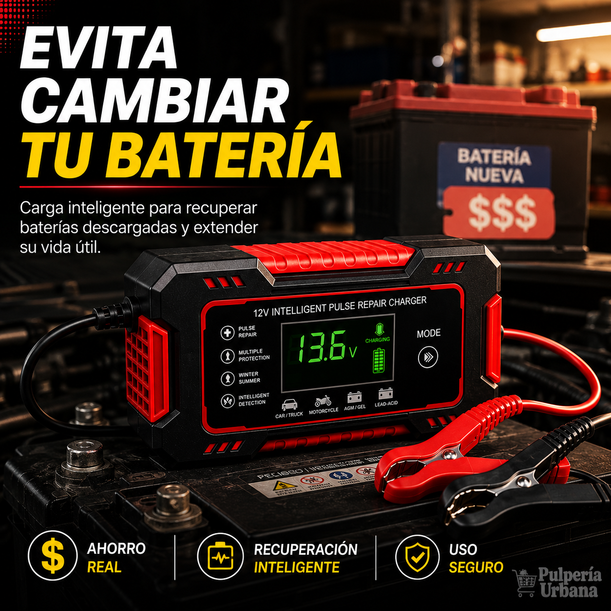 Cargador Reparador Inteligente  de Baterías